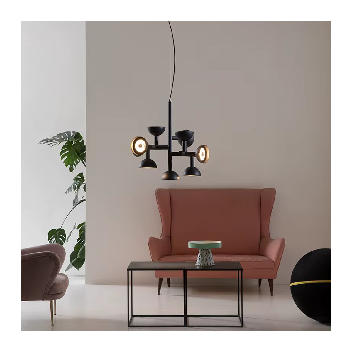HomeLover LED Kronleuchter im skandinavischen Design aus Metall, Schwarz, Postmodernes Licht für Wohnzimmer und Schlafzimmer - Bild 2