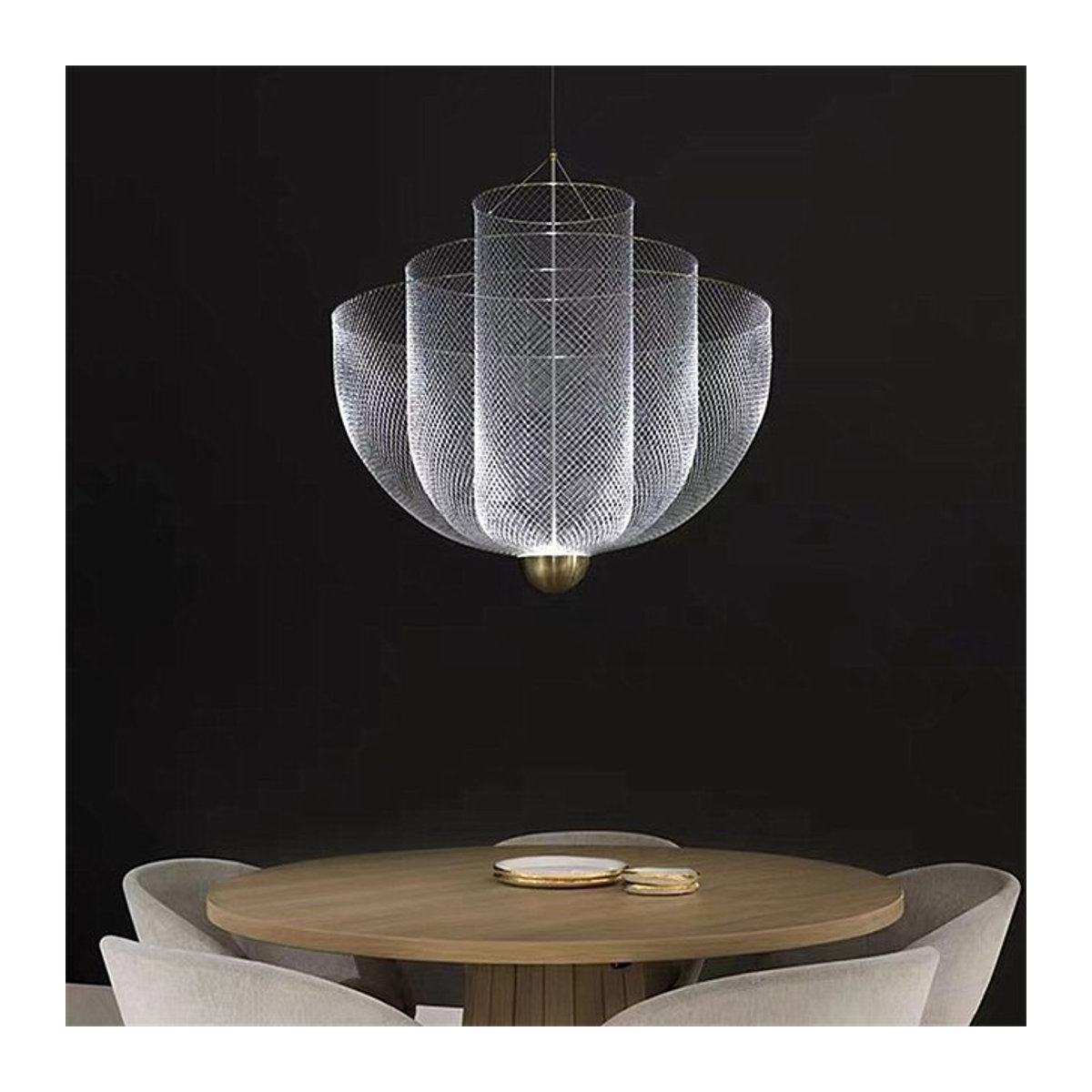 HomeLover Meshmatics Pendelleuchte aus Metall im Vogelkäfig-Design, LED dimmbar, Gold oder Silber - Bild 1
