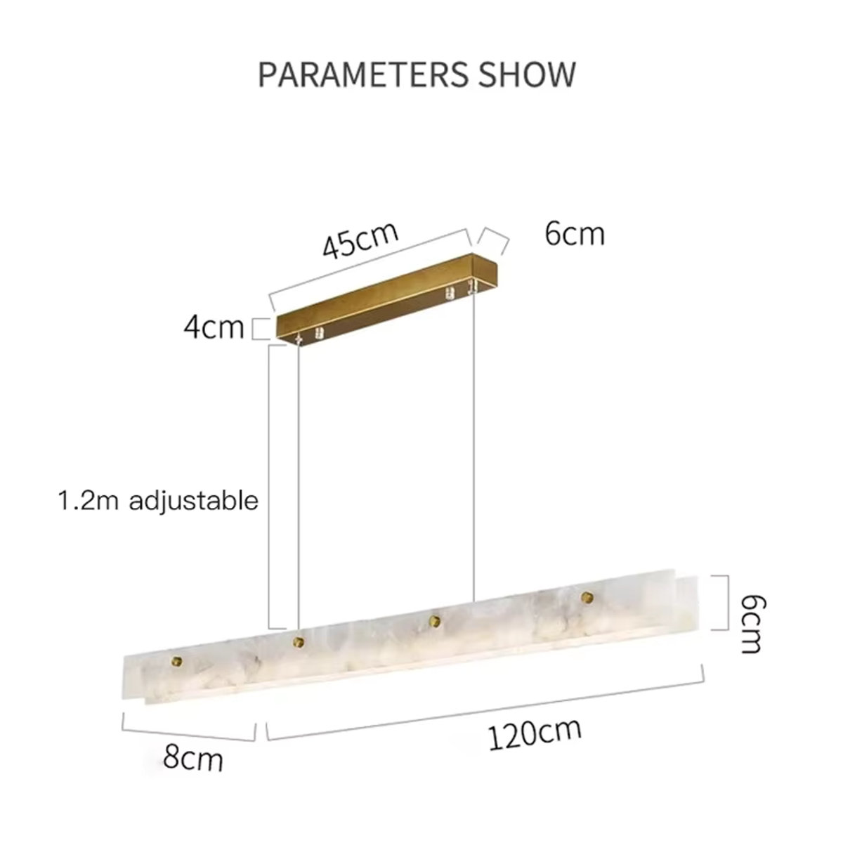 HomeLover Moderne LED-Pendelleuchte mit Marmor-Design in Gold und Weiß - Bild 6
