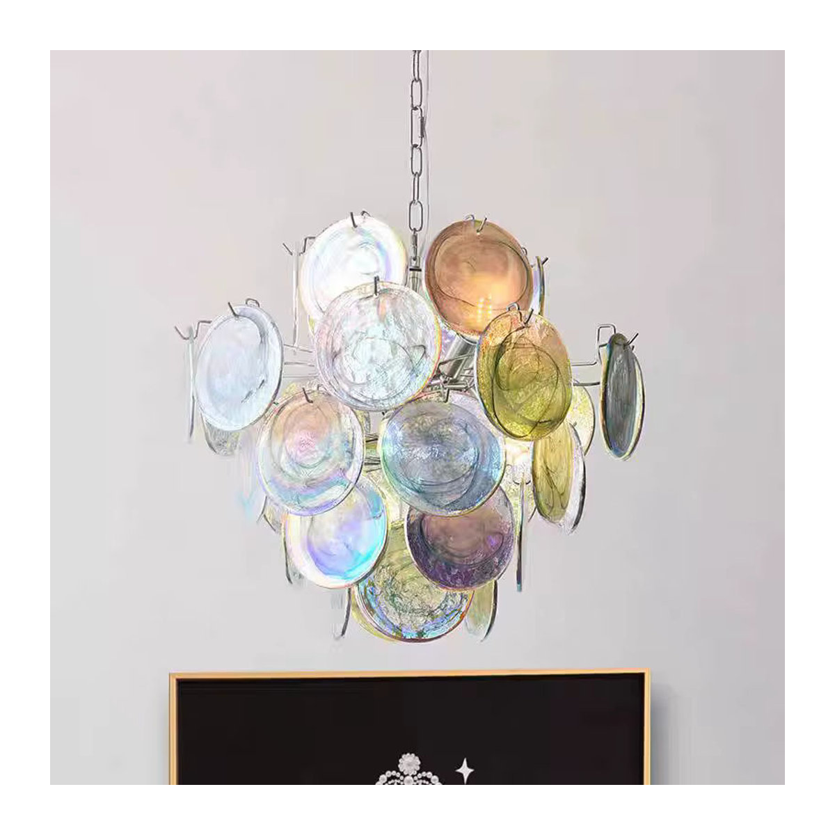 HomeLover Murano Glas Kronleuchter LED Designer Hängelampe in Grün für Esszimmer und Foyer - Bild 2