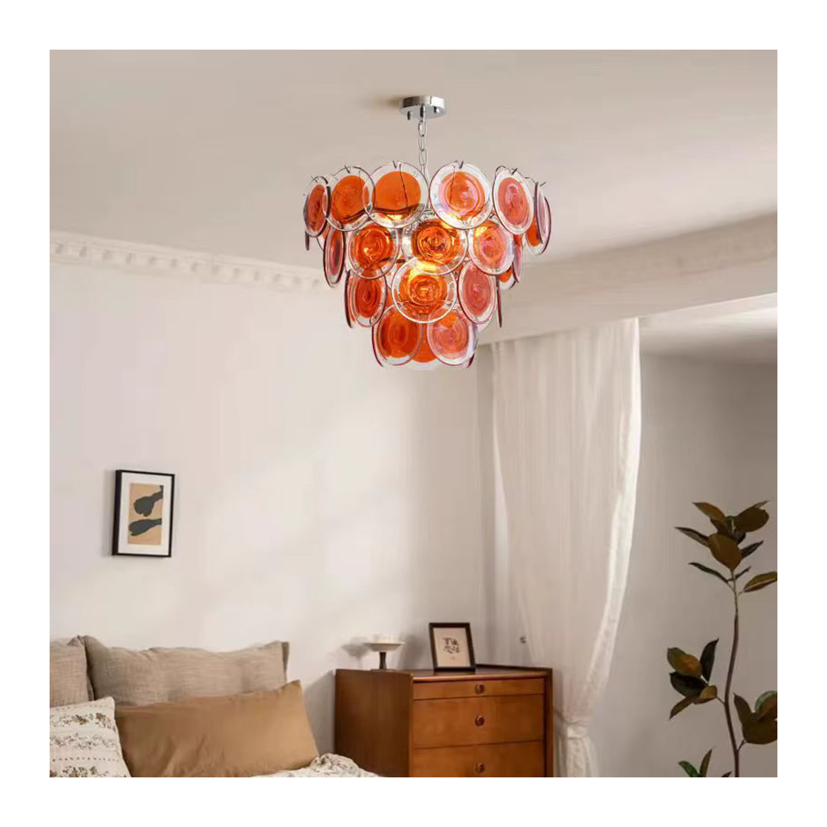 HomeLover Murano Glas Kronleuchter LED Designer Hängelampe in Grün für Esszimmer und Foyer - Bild 4