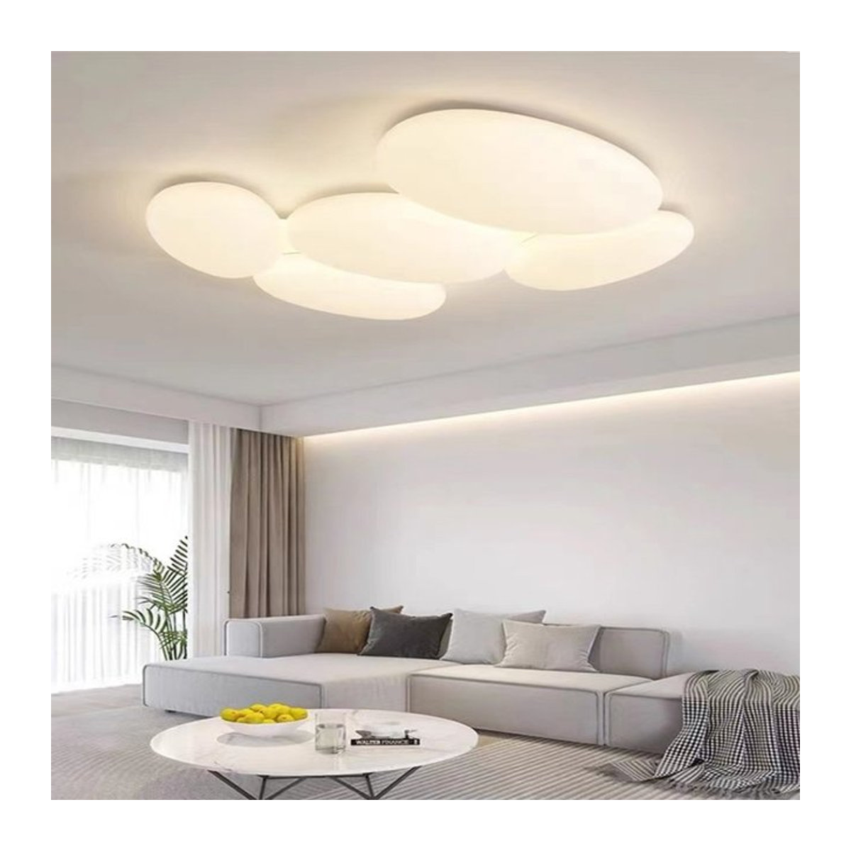 HomeLover Nordic Minimalistische Deckenleuchte in Weiß mit milchweißem Licht für Schlafzimmer und Kinderzimmer - Bild 1