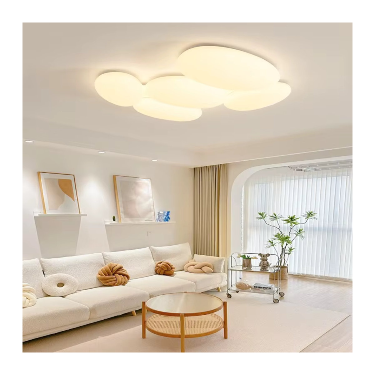 HomeLover Nordic Minimalistische Deckenleuchte in Weiß mit milchweißem Licht für Schlafzimmer und Kinderzimmer - Bild 2