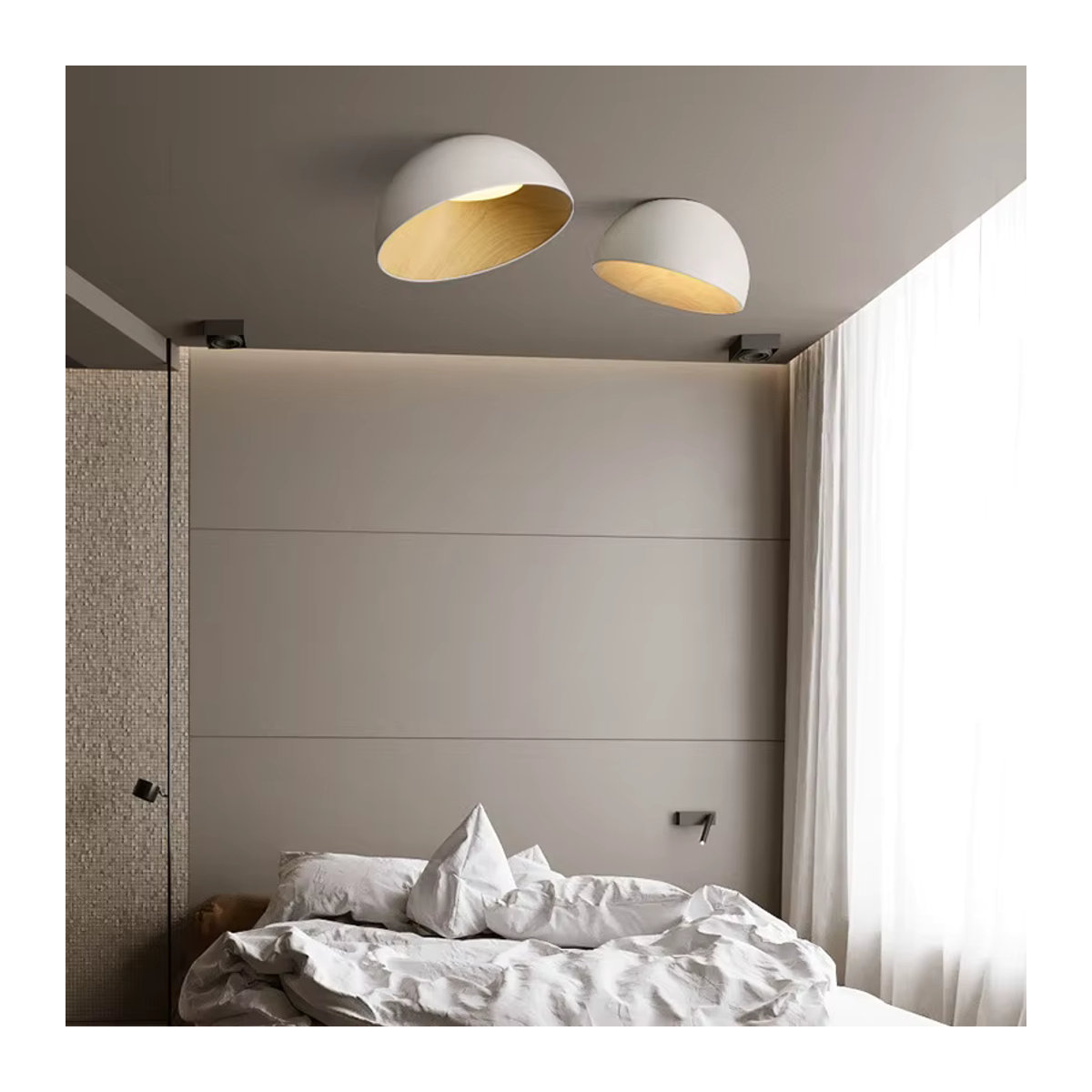 HomeLover Nordische Holzdecke Kronleuchter Duo Deckenleuchte in Weiß für Wohnzimmer und Restaurant - Bild 2