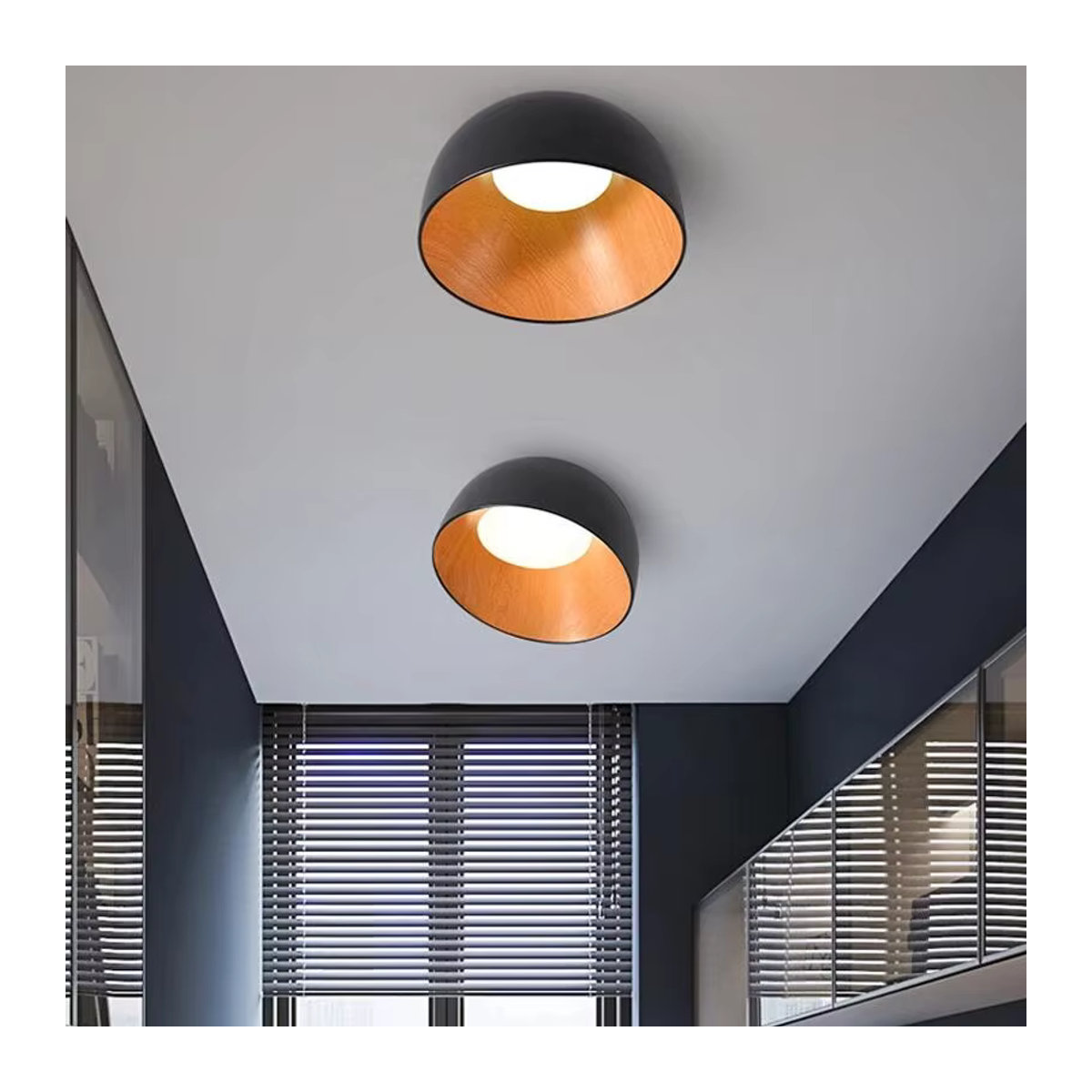 HomeLover Nordische Holzdecke Kronleuchter Duo Deckenleuchte in Weiß für Wohnzimmer und Restaurant - Bild 3