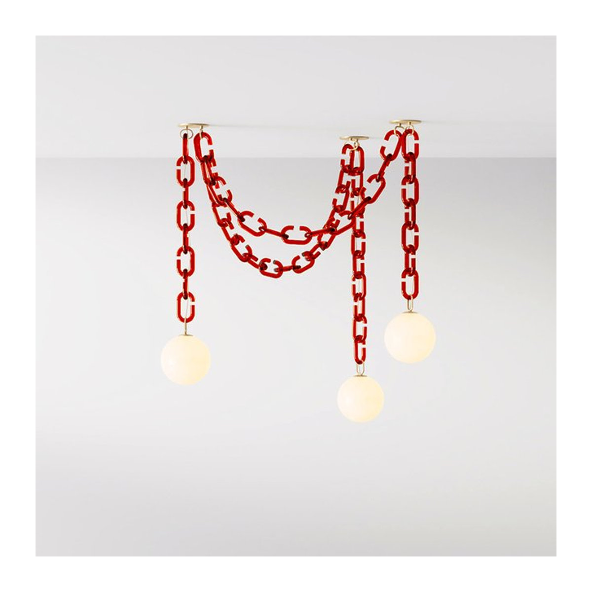 HomeLover Pendelleuchte aus Glas im skandinavischen Design in Orange und Rot - Bild 1
