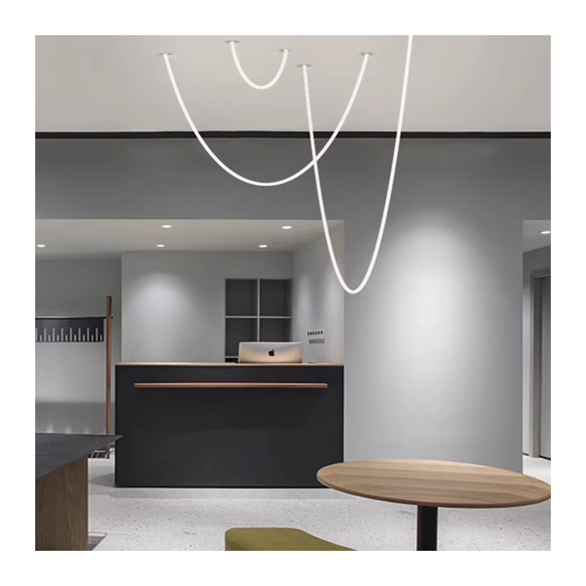 HomeLover Tracer Schleife Kronleuchter im Nordic Minimalist Design für Küche, Hotel oder Loft in Schwarz oder Weiß - Bild 4