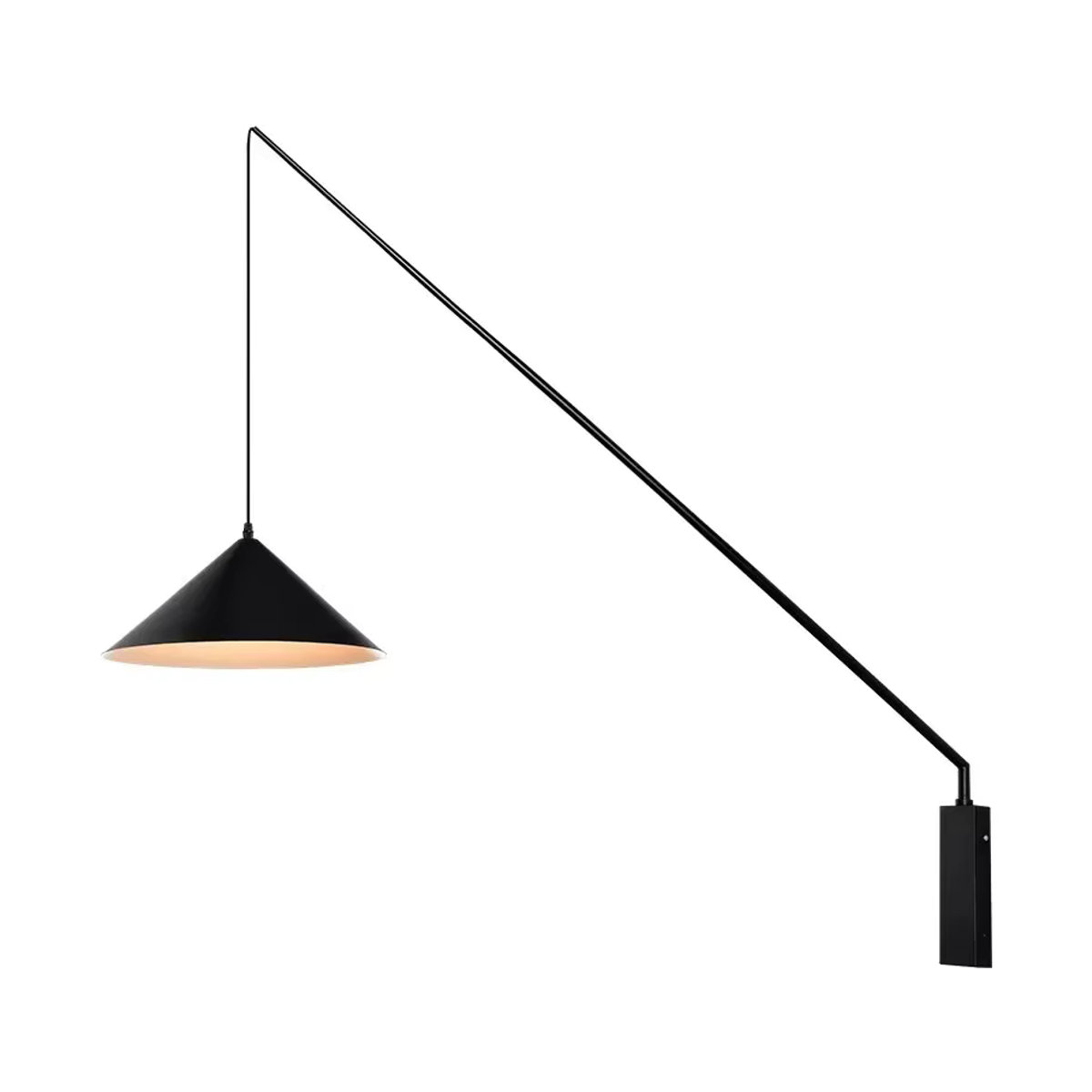 HomeLover Wandleuchte in Schwarz mit langem Stangenarm im minimalistischen Design als künstlerische Leselampe - Bild 5