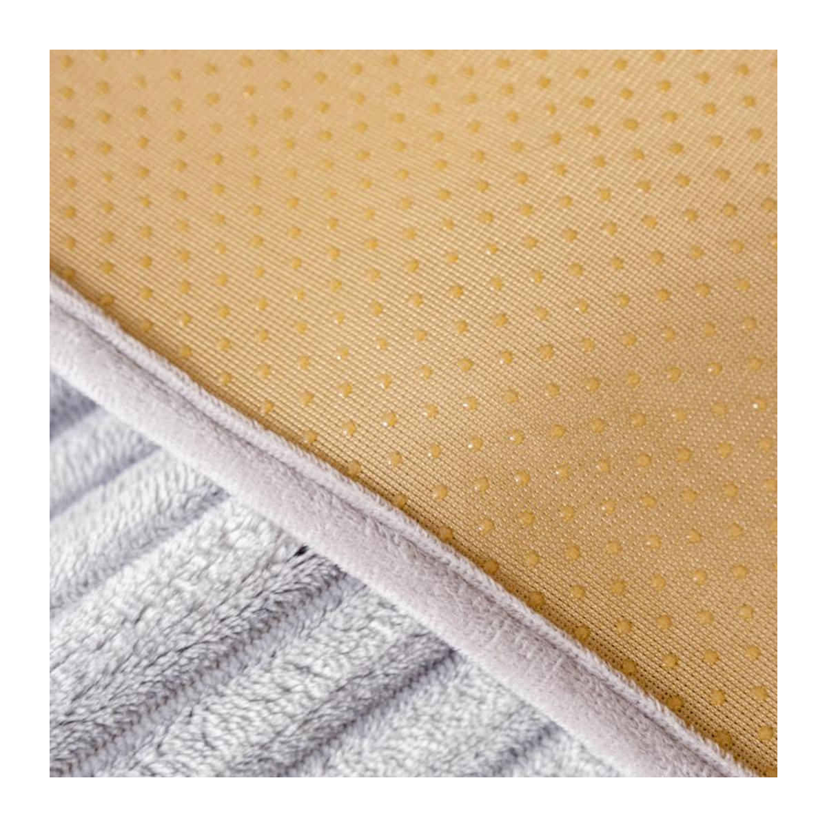 HOMEMOTION Sofabezug aus Flanell mit geraden Streifen, rutschfestes Couchkissen für dein Wohnzimmer, Creme und Grau, 90 x 90 cm - Bild 2