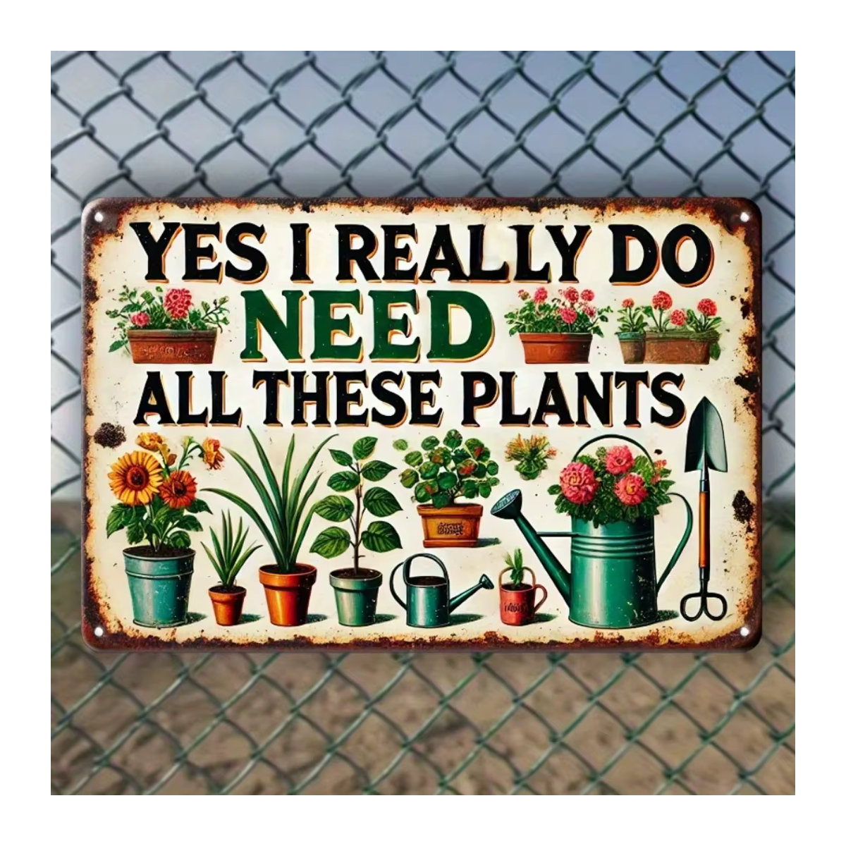 HomePlantProDecor Rustikales Schild Ja, ich wirklich tun mit floraler Illustration aus MDF in Weiß, B/H: 30 x 30 cm - Bild 2