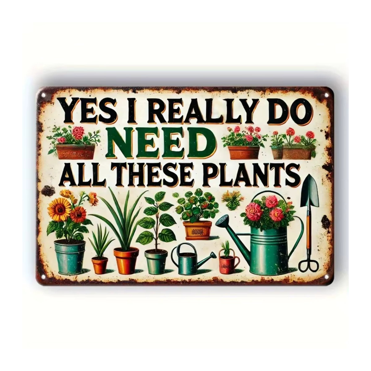 HomePlantProDecor Rustikales Schild Ja, ich wirklich tun mit floraler Illustration aus MDF in Weiß, B/H: 30 x 30 cm - Bild 3