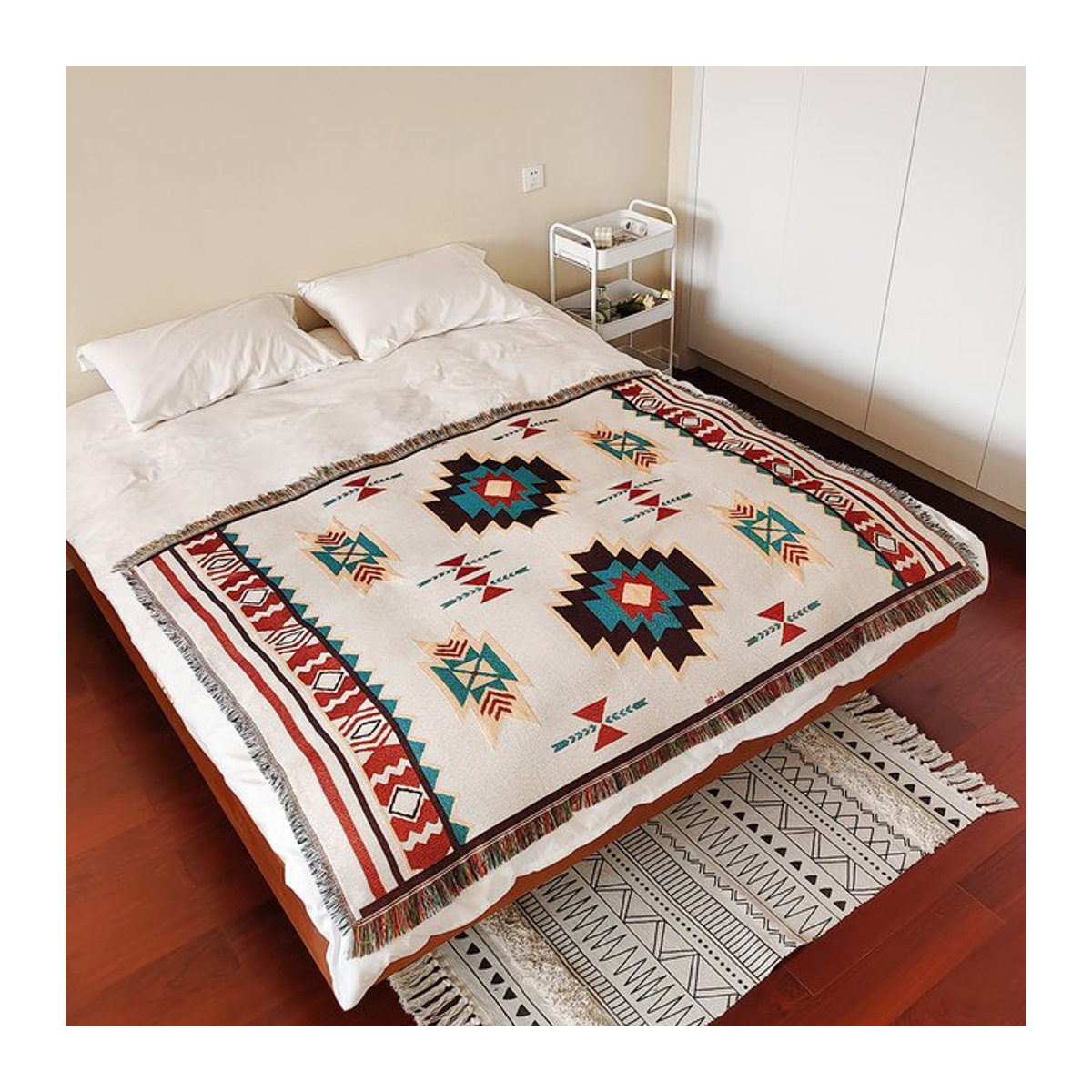 Homes tay Boho Decke mehrfarbig als Plaid für Wohnzimmer und Outdoor - Bild 1