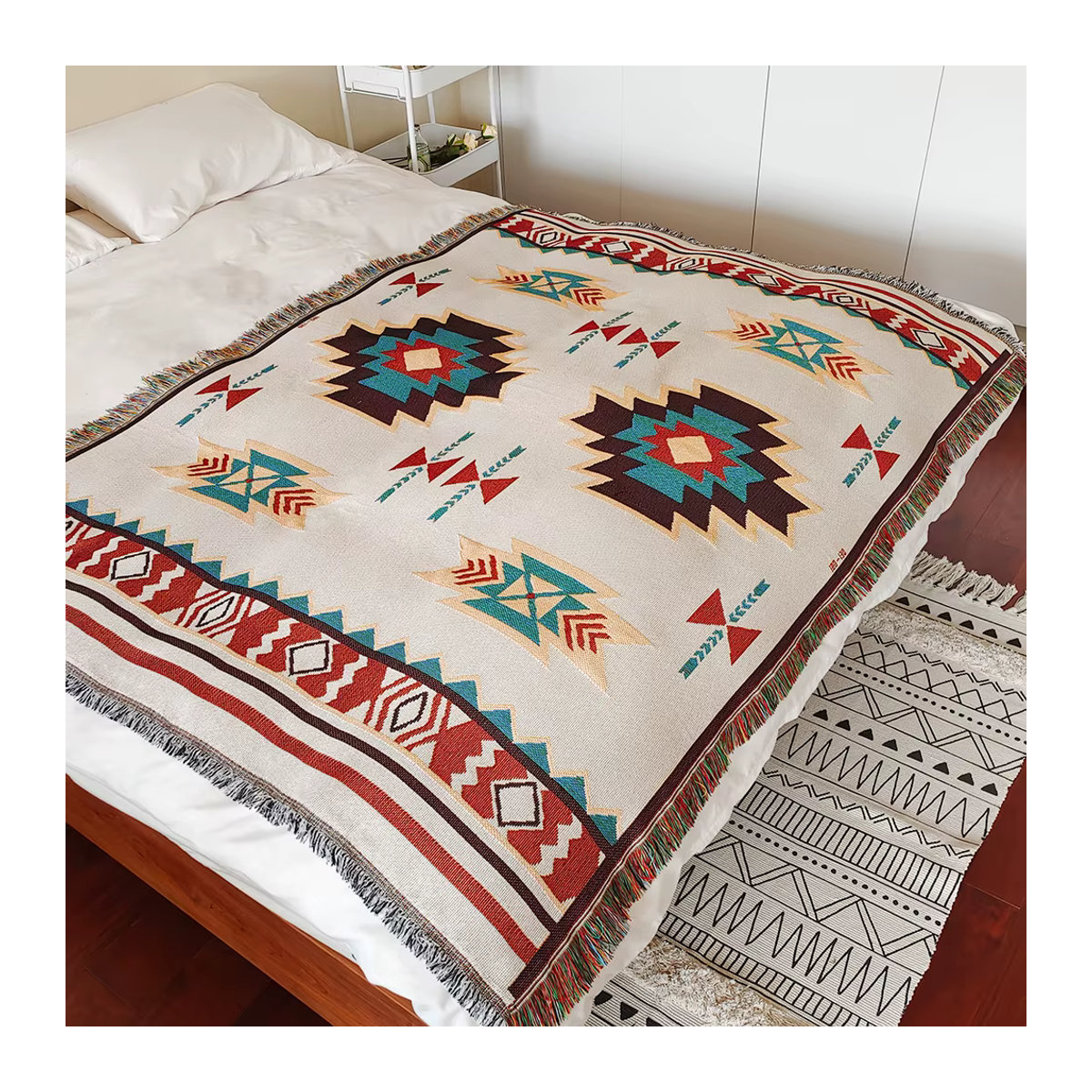 Homes tay Boho Decke mehrfarbig als Plaid für Wohnzimmer und Outdoor - Bild 2