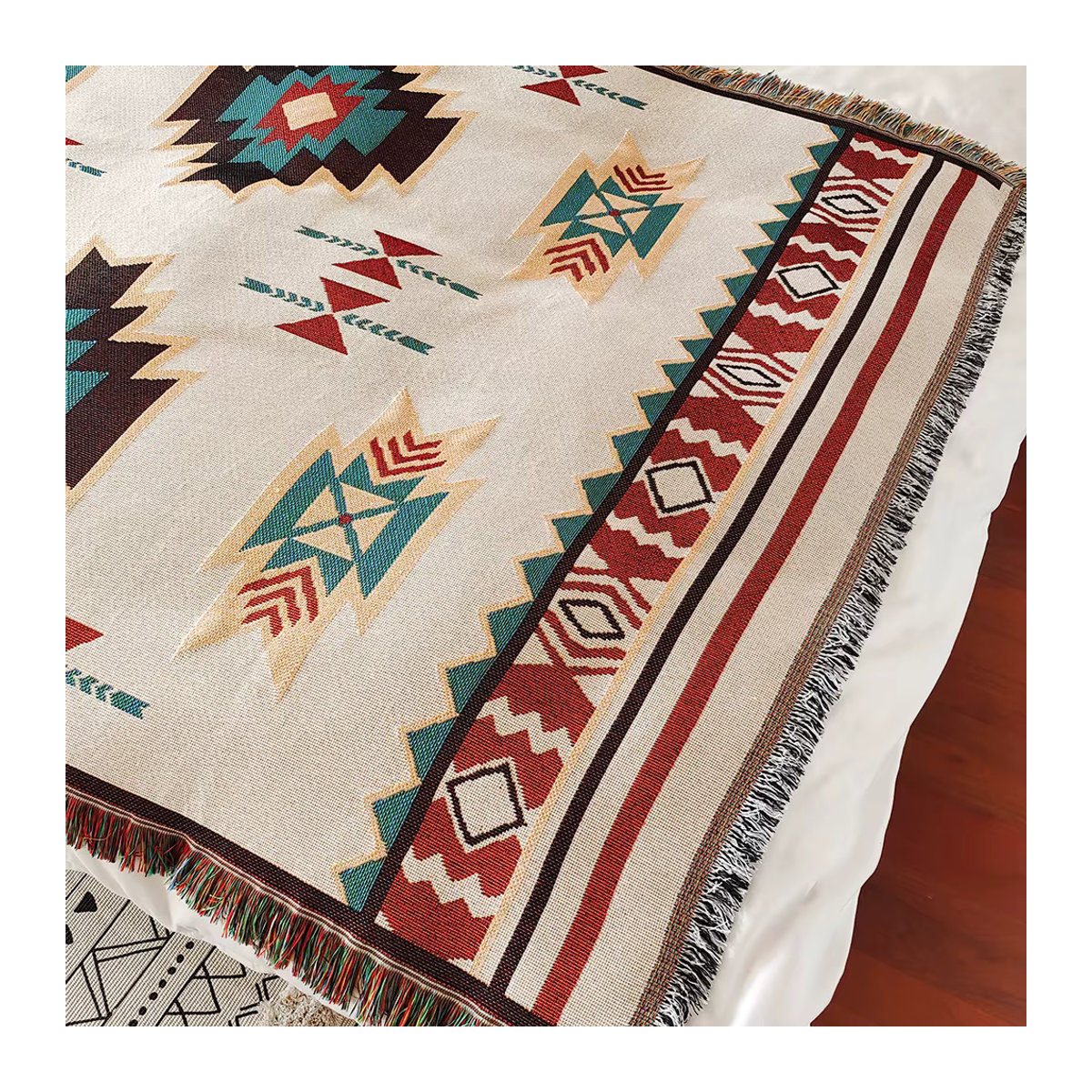 Homes tay Boho Decke mehrfarbig als Plaid für Wohnzimmer und Outdoor - Bild 5