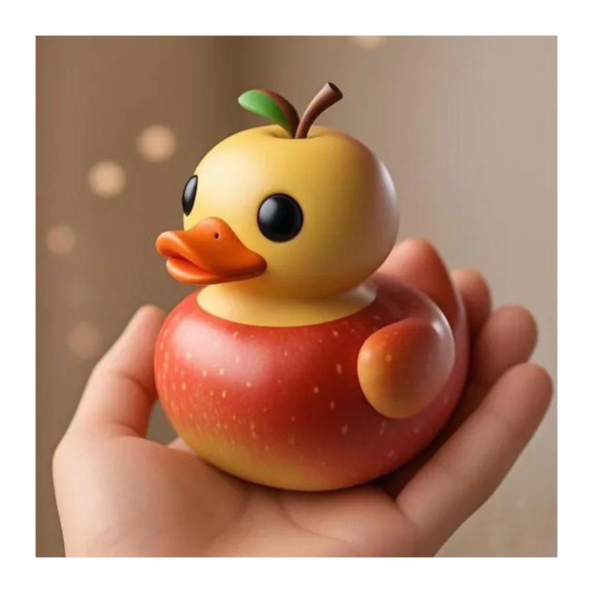 HomeSweet Frucht-Ente Figur aus Kunstharz als dekoratives Ornament in Mehrfarbig für Zuhause, Büro oder Auto - Bild 1