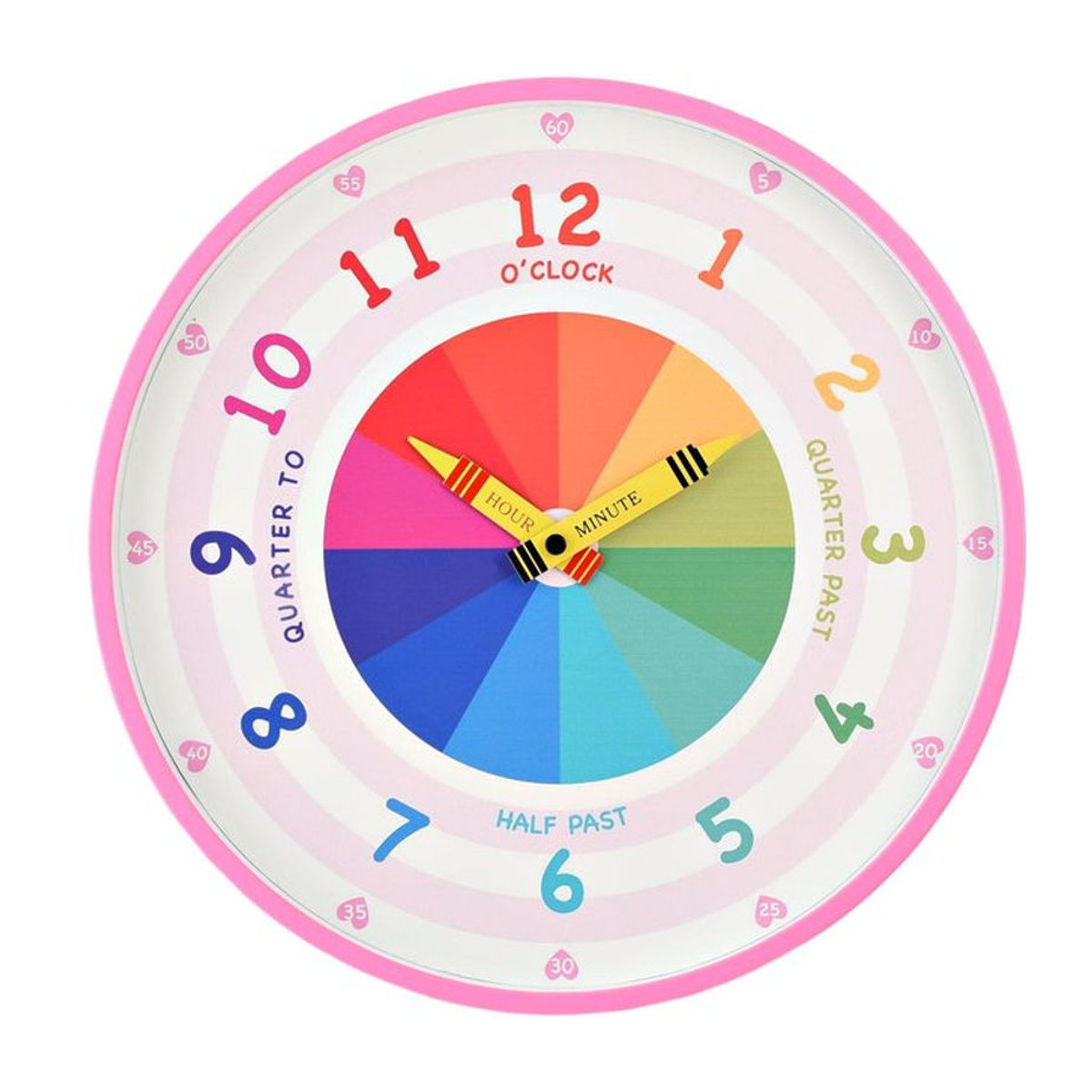 Hometime Kinder Wanduhr Analog Rosa Durchmesser: 30,5 cm - Bild 1