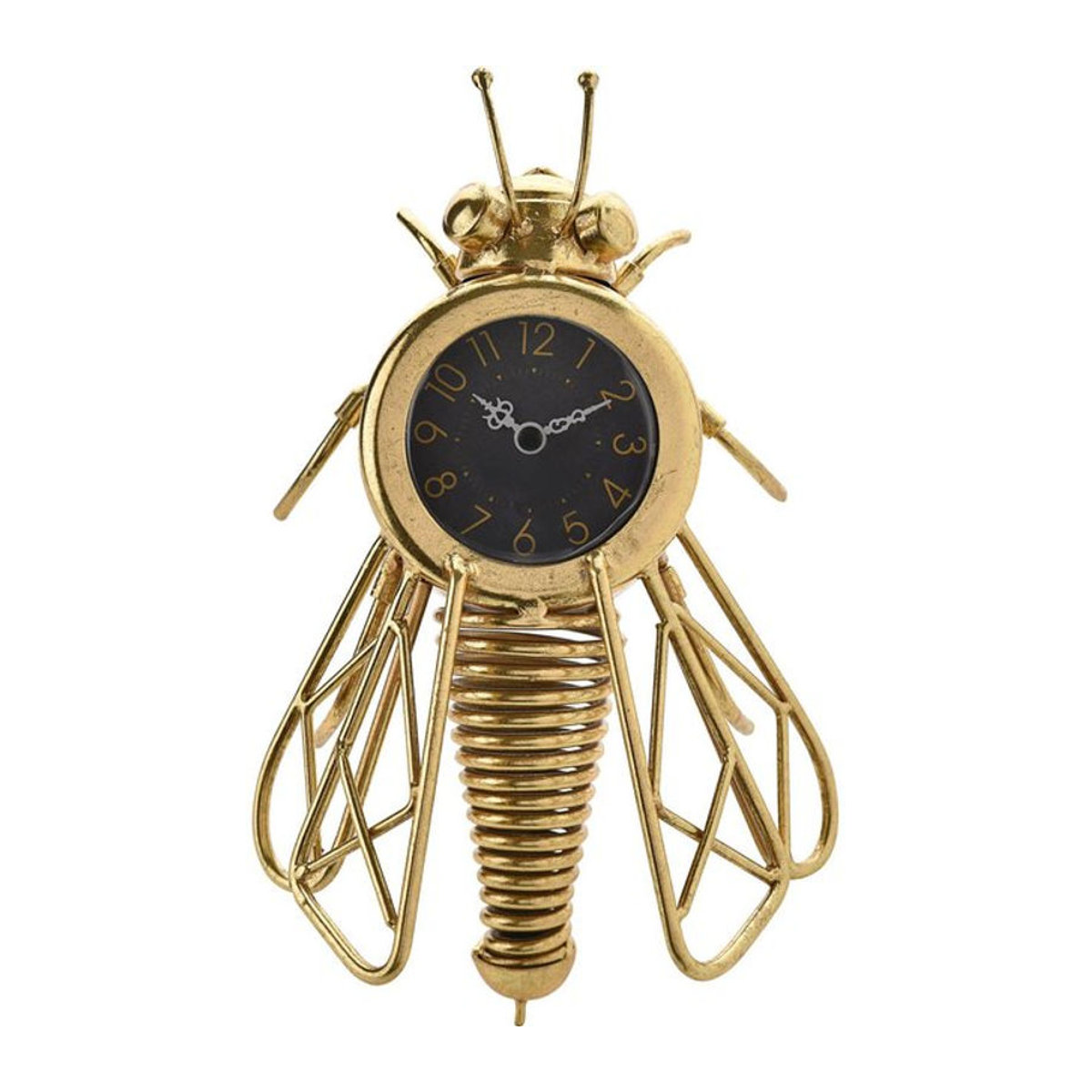 Hometime Wanduhr Analog Gold Bee Design aus Metall in Schwarz und Gold, Durchmesser: 25,5 cm - Bild 1