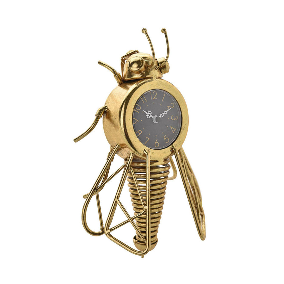 Hometime Wanduhr Analog Gold Bee Design aus Metall in Schwarz und Gold, Durchmesser: 25,5 cm - Bild 2