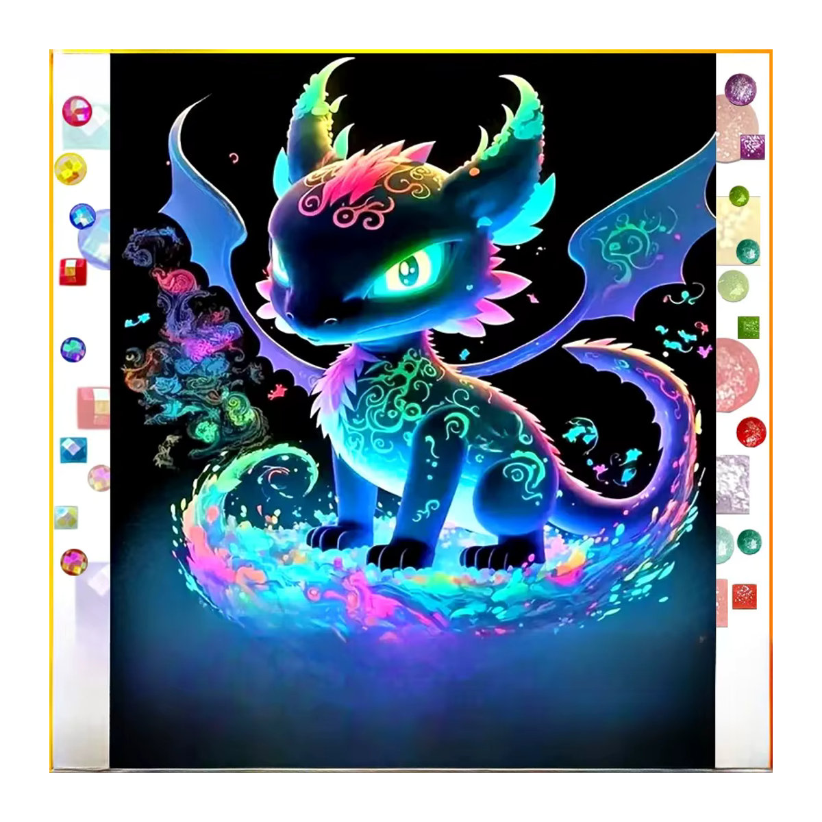 HOMFUN DIY Diamantmalerei Cartoon Drache 5D Diamant Mosaik Stickerei Wanddekoration Mehrfarbig - Bild 2