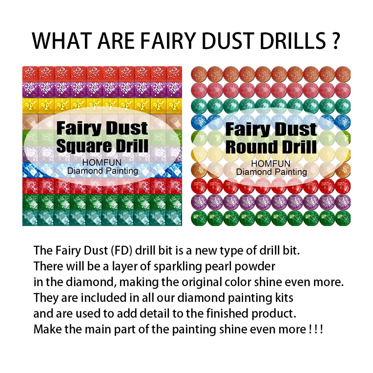 HOMFUN DIY Diamantmalerei Set mit 120 Farben aus Kunstharz, Feenstaub und AB Bohrer, personalisiertes Mosaik Diamantstickerei Set für Erwachsene in Mehrfarbig - Bild 3