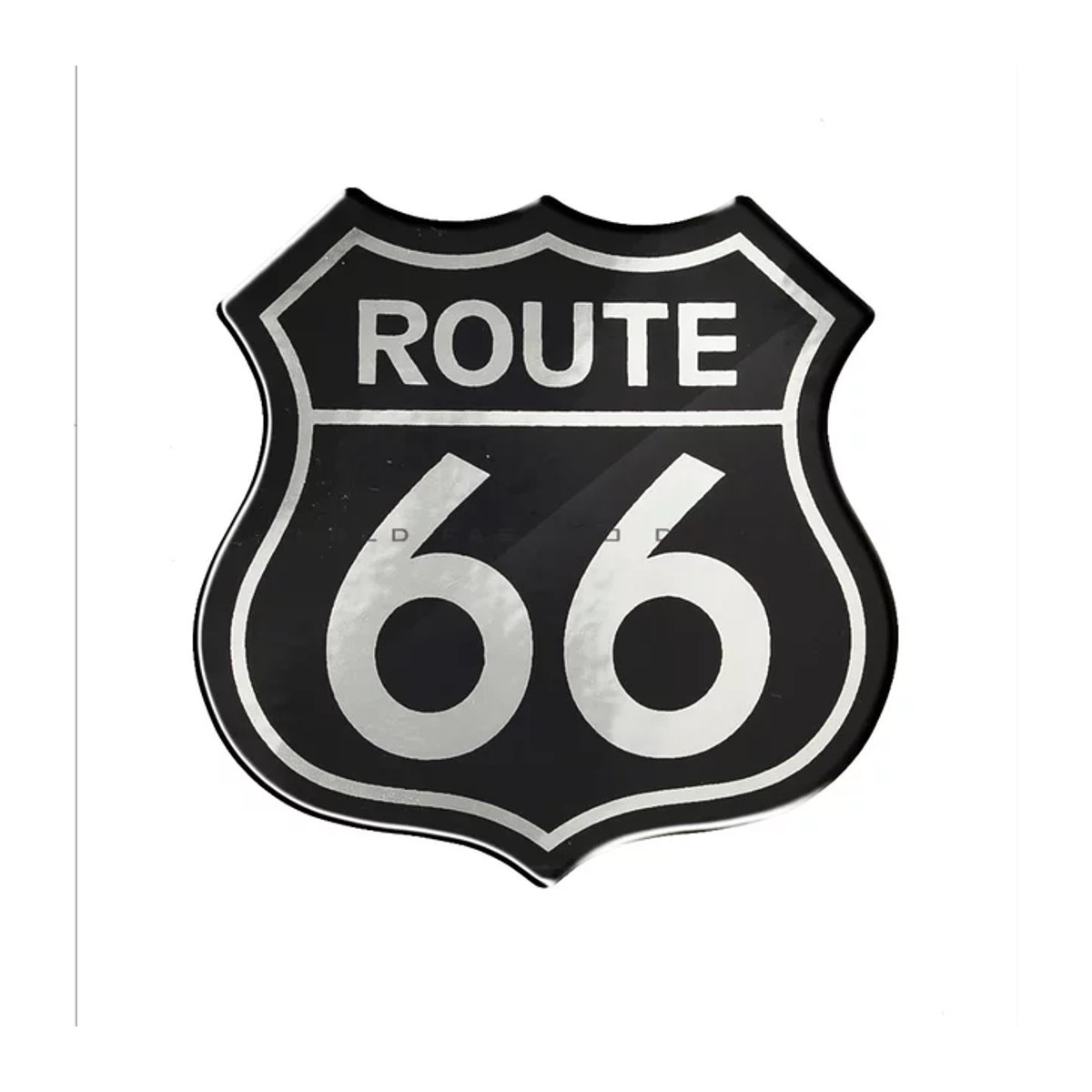 Homtru 3D Motorrad Aufkleber Route 66 Vintage Design in Schwarz und Silber - Bild 1