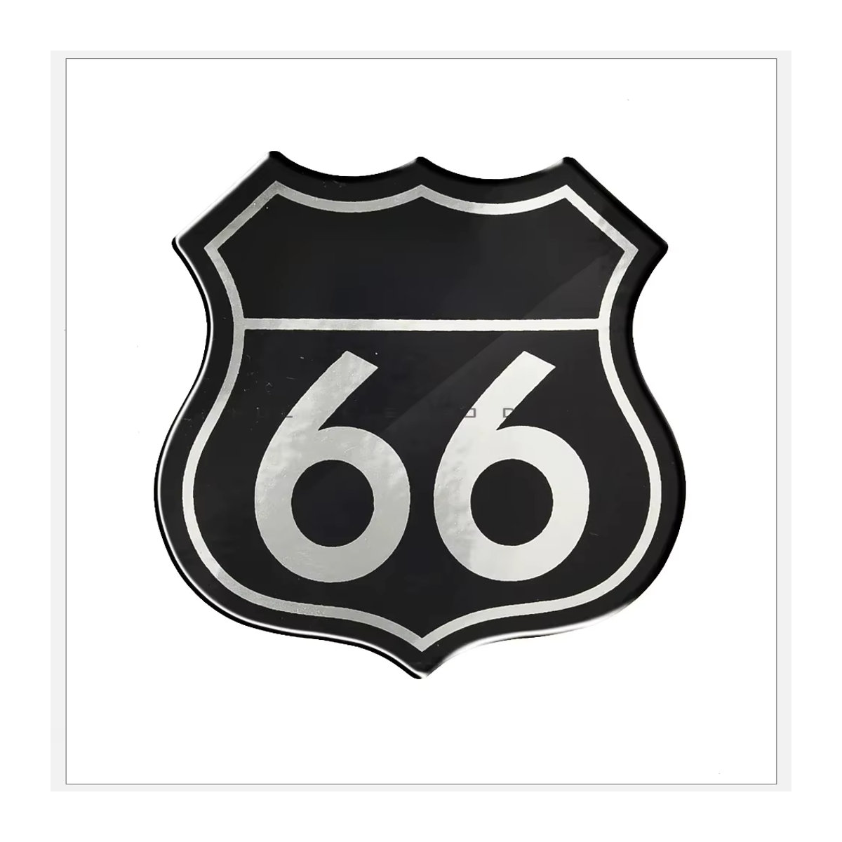 Homtru 3D Motorrad Aufkleber Route 66 Vintage Design in Schwarz und Silber - Bild 2