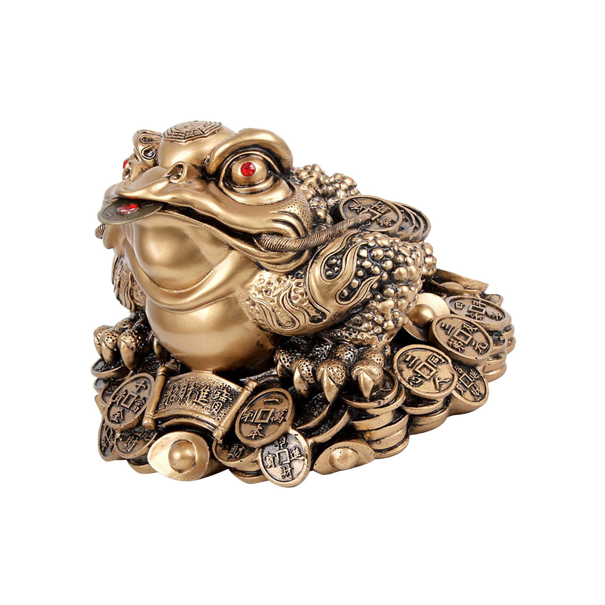 Homyl Feng Shui Glückskröte aus Metall in Gold als Tischdekoration und Skulptur - Bild 2