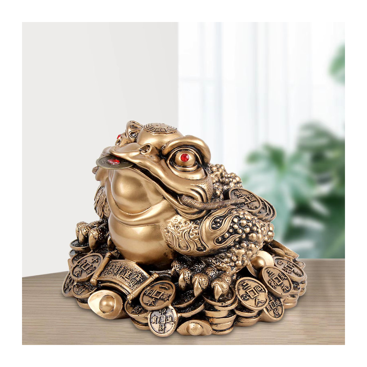 Homyl Feng Shui Glückskröte aus Metall in Gold als Tischdekoration und Skulptur - Bild 4