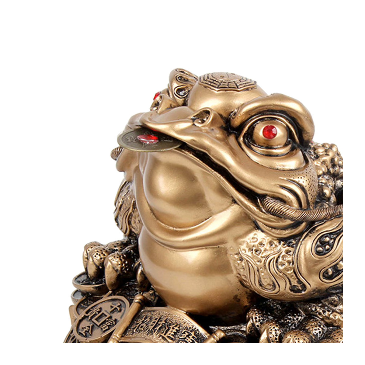 Homyl Feng Shui Glückskröte aus Metall in Gold als Tischdekoration und Skulptur - Bild 5