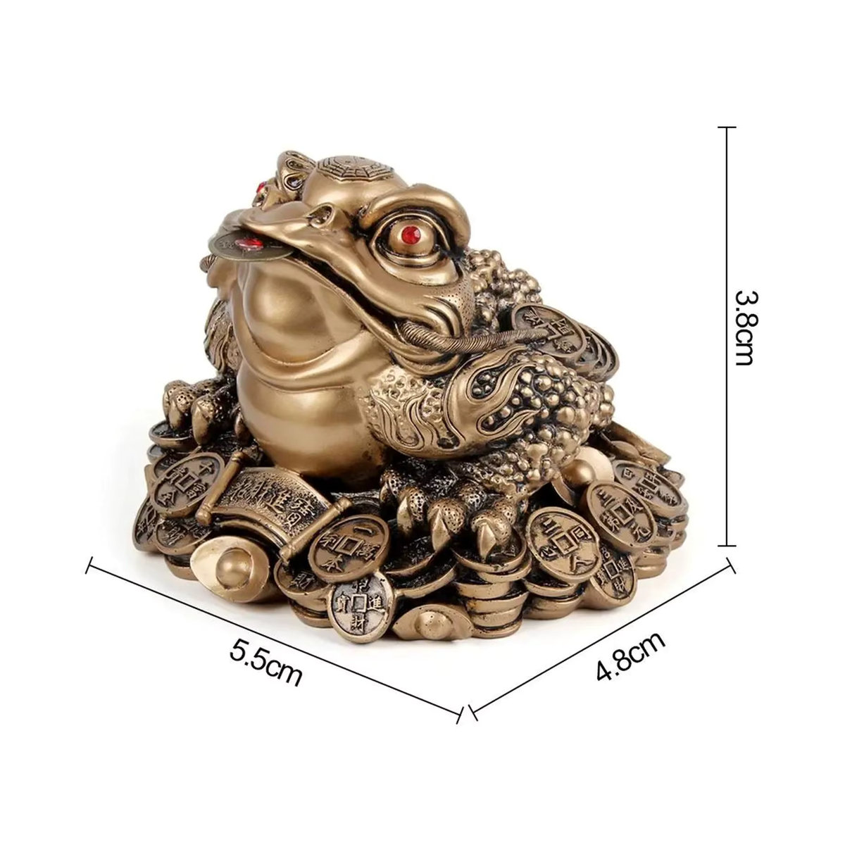 Homyl Feng Shui Glückskröte aus Metall in Gold als Tischdekoration und Skulptur - Bild 6
