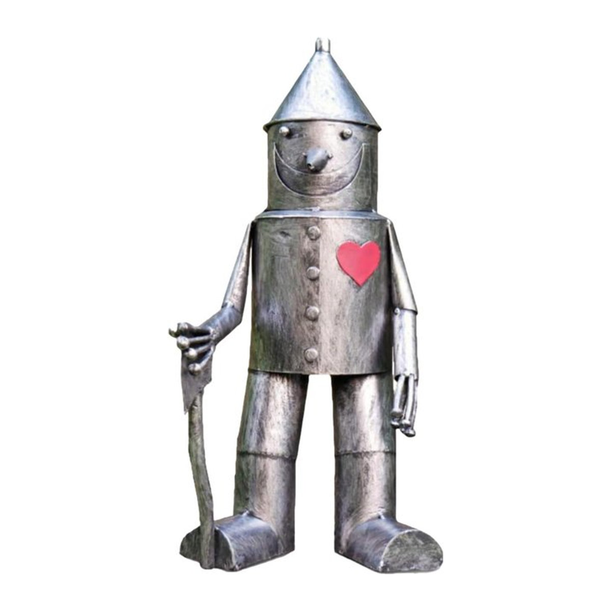 Homyl Gartenstatue Mensch als stehende Skulptur aus Kunstharz und Metall in Silber - Bild 1