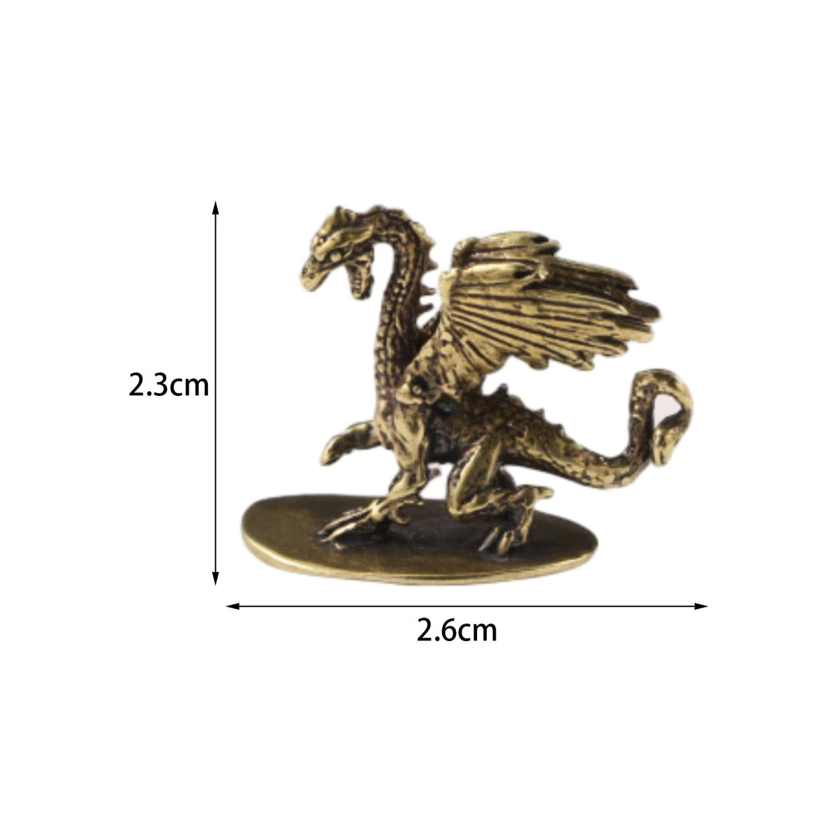 Homyl Messing Drachen Ornament Goldene Flugsaurier Skulptur als Miniaturfigur für Teehaus und Desktop - Bild 4