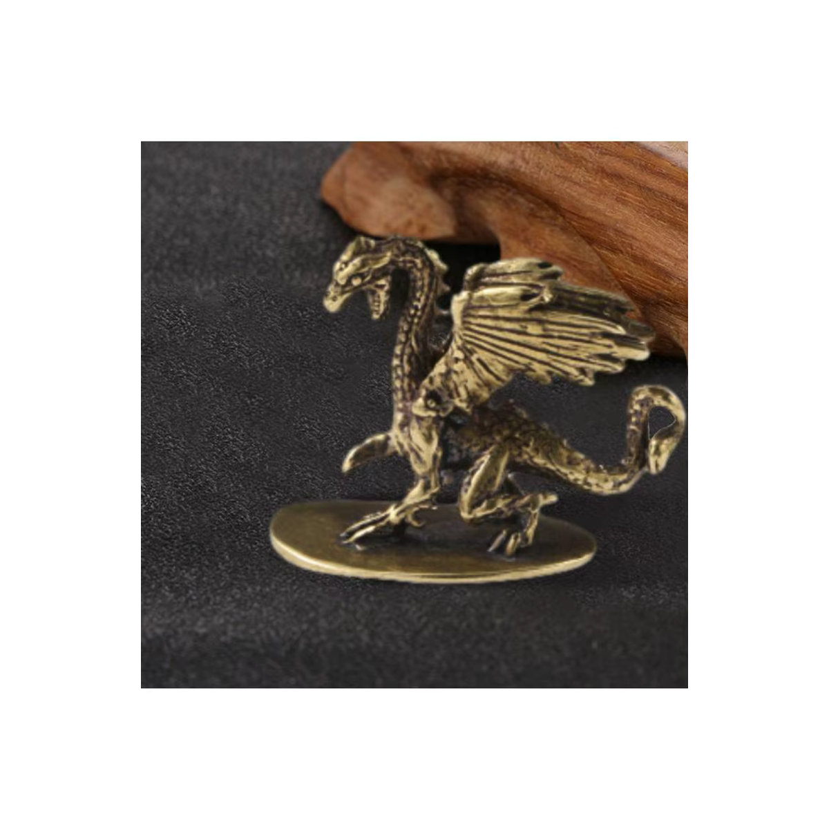 Homyl Messing Drachen Ornament Goldene Flugsaurier Skulptur als Miniaturfigur für Teehaus und Desktop - Bild 5