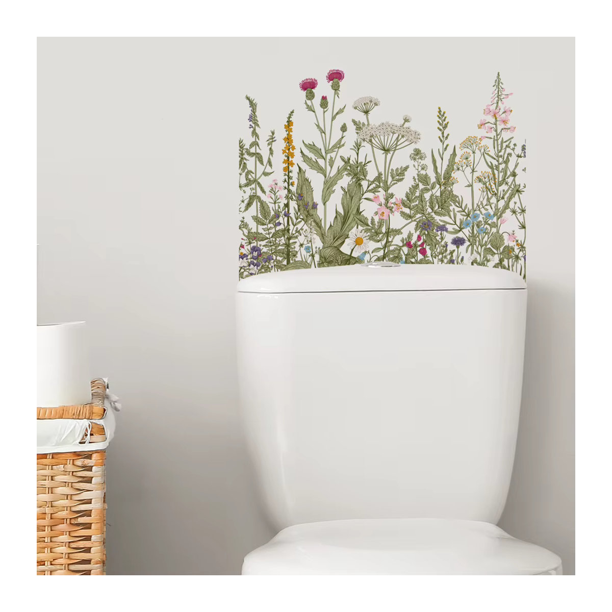 HonC Selbstklebender Wandaufkleber mit floralem Design in Grün und Mehrfarbig für Wohnzimmer, Badezimmer und Schrank - Bild 3