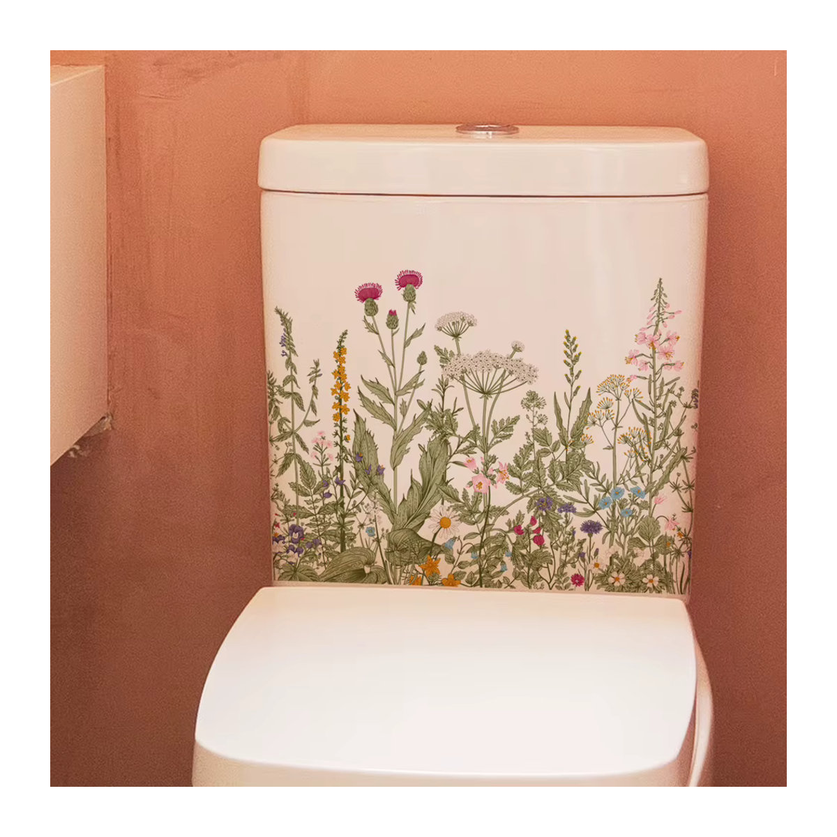 HonC Selbstklebender Wandaufkleber mit floralem Design in Grün und Mehrfarbig für Wohnzimmer, Badezimmer und Schrank - Bild 5