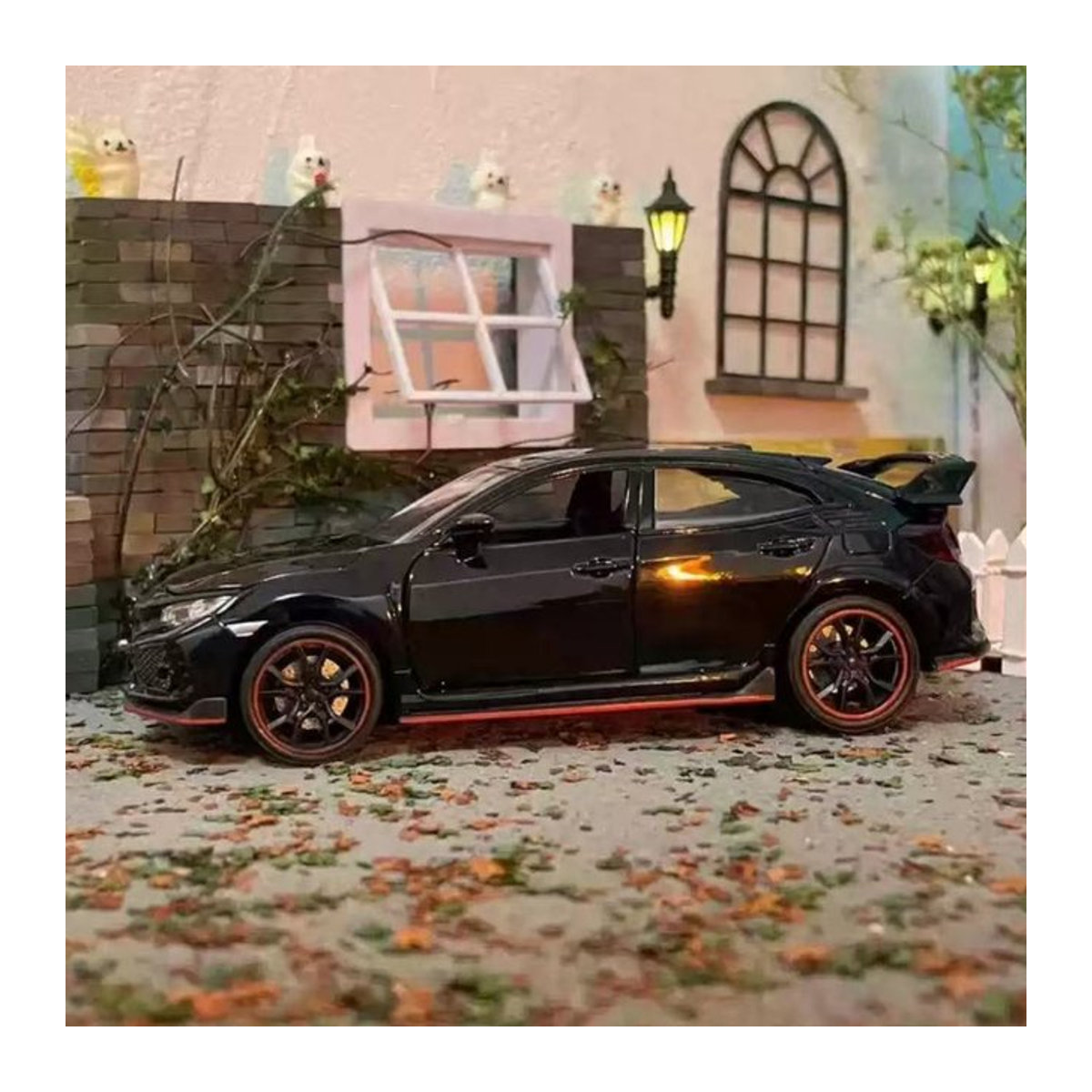 Honda Civic Type-R Diecast Modellauto aus Metall im Maßstab 1:32 in Weiß und Schwarz - Bild 1
