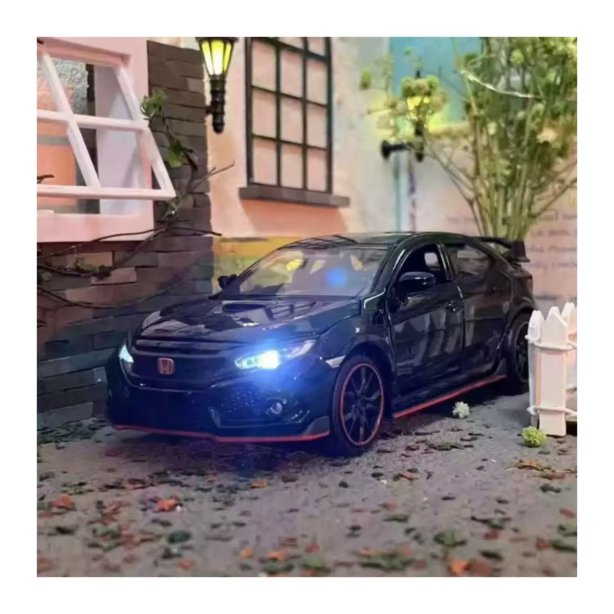 Honda Civic Type-R Diecast Modellauto aus Metall im Maßstab 1:32 in Weiß und Schwarz - Bild 3