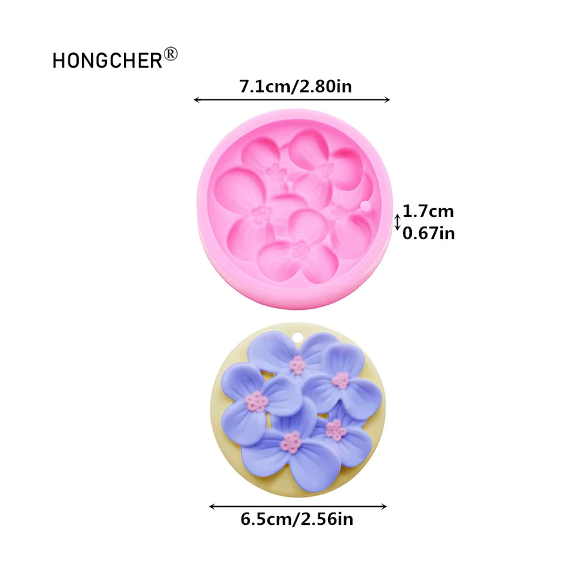 HONGCHER Aroma-Blumen Duftplakette aus Gips und Silikon in Pink und Mehrfarbig als hängendes Deko-Element für Schrank oder Auto - Bild 2