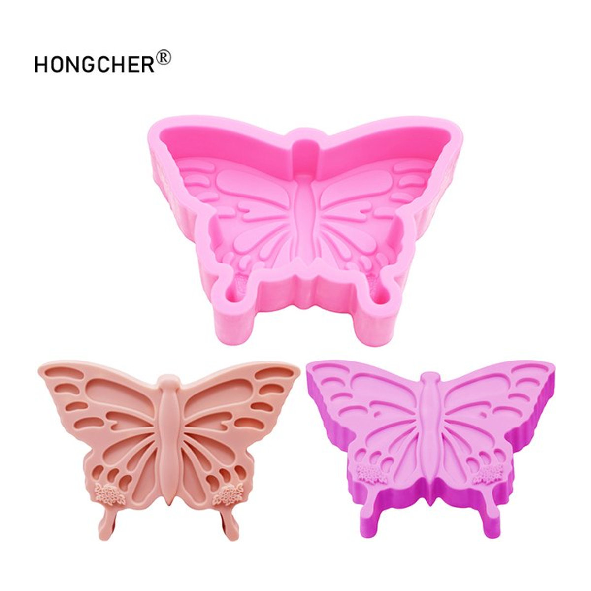 HONGCHER Silikonform Schmetterling für Mousse, Kuchen, Schokolade und DIY-Dekoration in Pink/Rosa - Bild 1