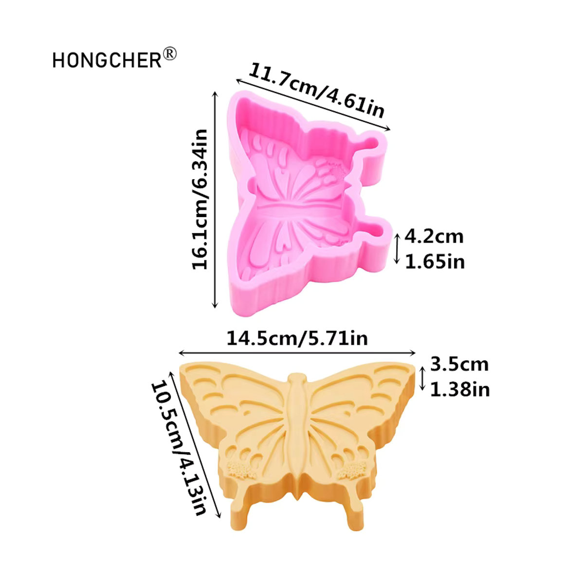 HONGCHER Silikonform Schmetterling für Mousse, Kuchen, Schokolade und DIY-Dekoration in Pink/Rosa - Bild 2