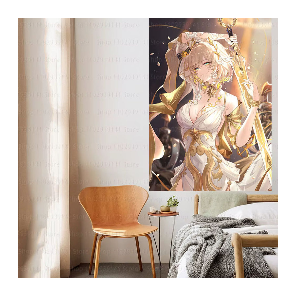 Honkai: Star Rail Aglaea Wandteppich Anime Motiv Tapisserie in Mehrfarbig, B: 90 cm, H: 150 cm - Bild 2