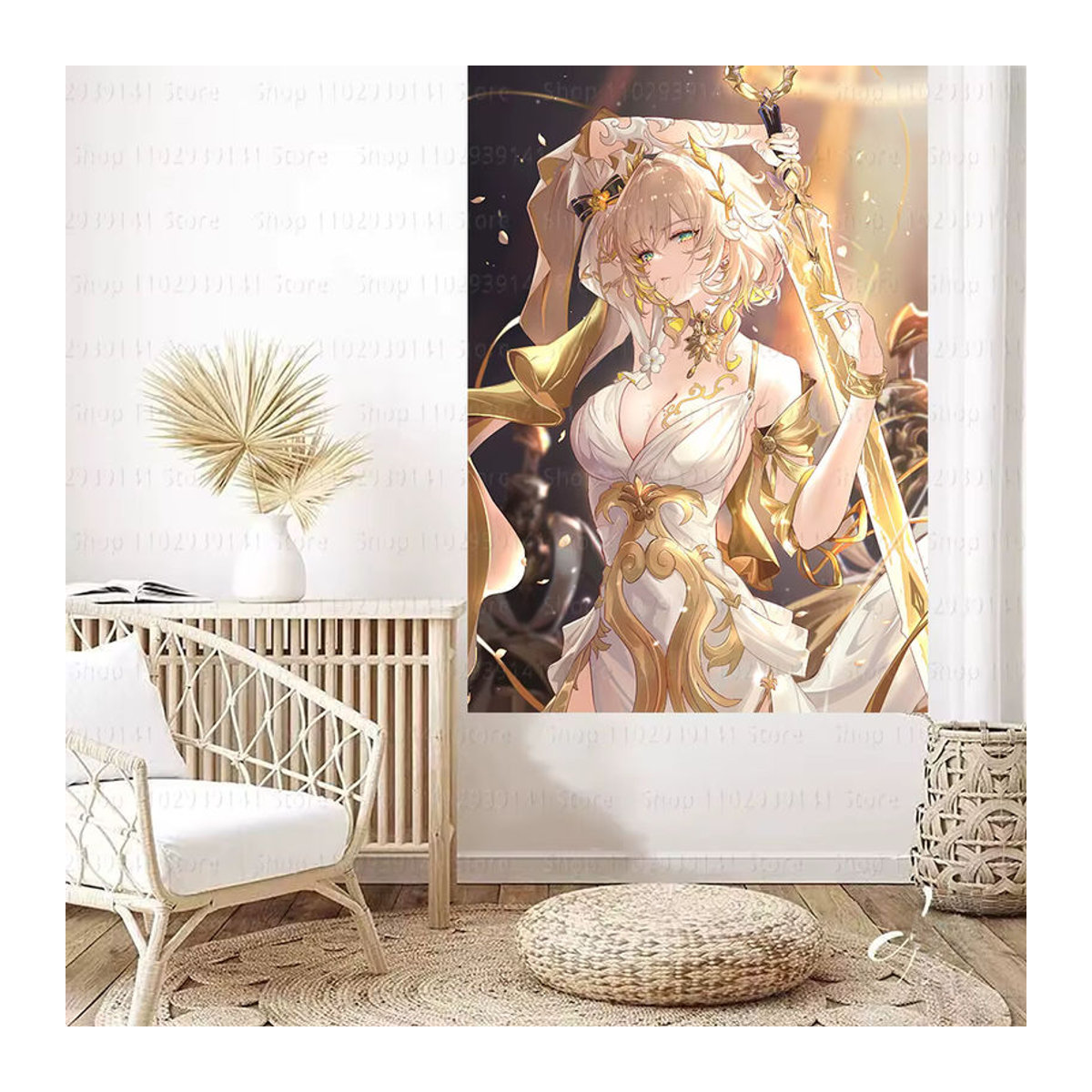 Honkai: Star Rail Aglaea Wandteppich Anime Motiv Tapisserie in Mehrfarbig, B: 90 cm, H: 150 cm - Bild 3