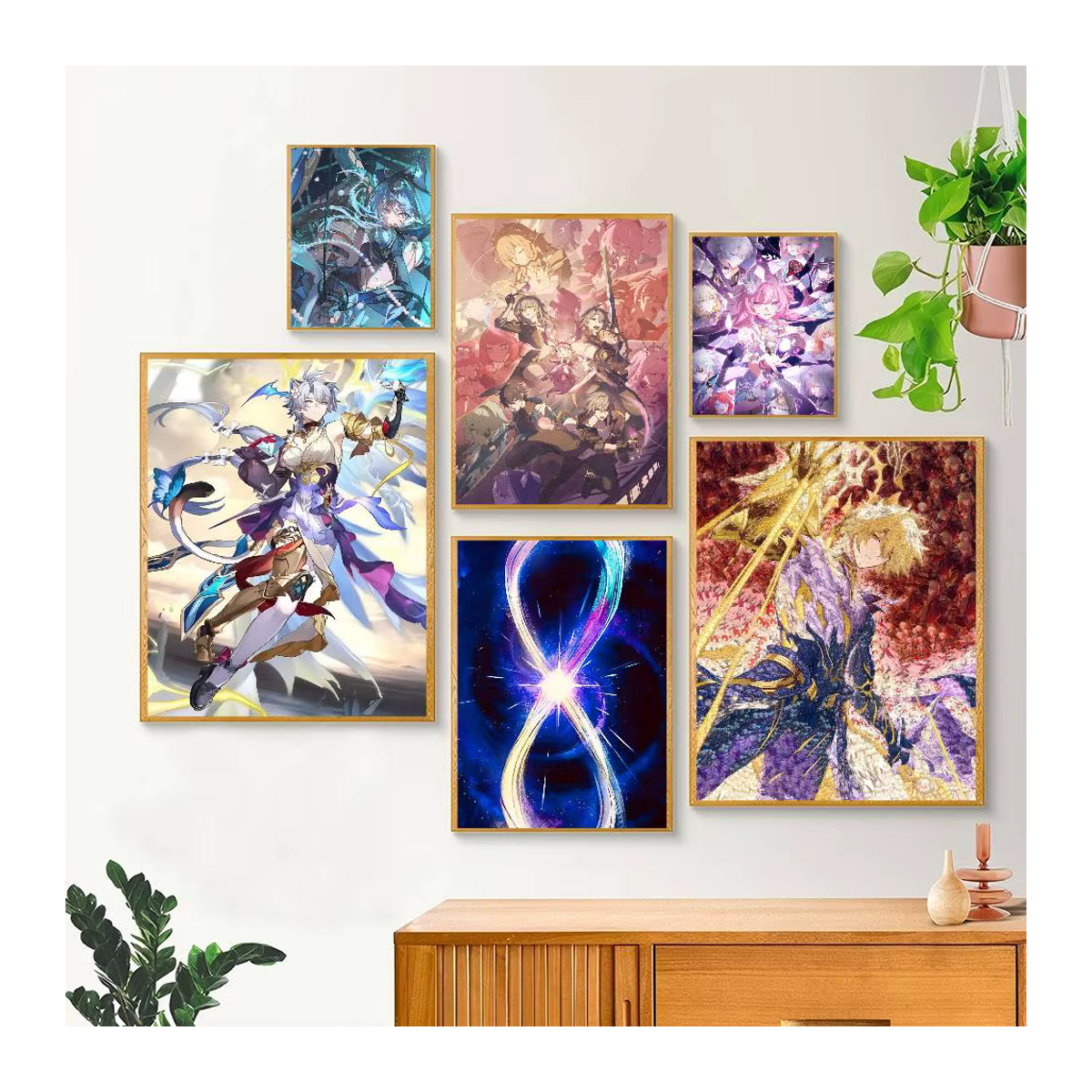 Honkai Star Rail AMPHOREUS Aglaea Tribios Mydei Castorice Poster Selbstklebender Papierdruck Mehrfarbig - Bild 2
