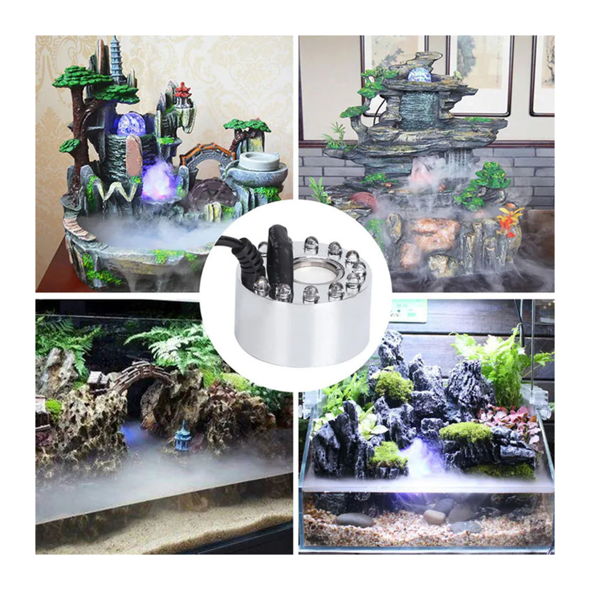 Honor Electronics Ultraschall Nebelmaker mit 12 LED in Silber für Aquarium, Teich und Wasserbrunnen - Bild 7