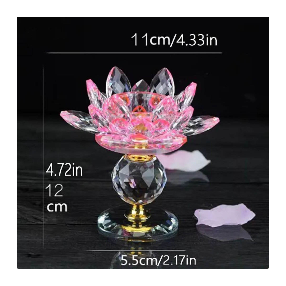 Hoom-Dekor Lotosblumen Kerzenständer aus Glas in Gelb mit floralem Design für Teelichter - Bild 2