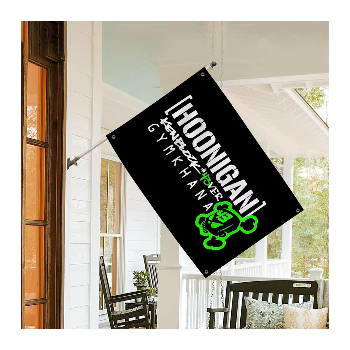Hoonigan Racing Car Wandbehang Textil Banner in Schwarz B: 70 cm, H: 50 cm - Bild 3