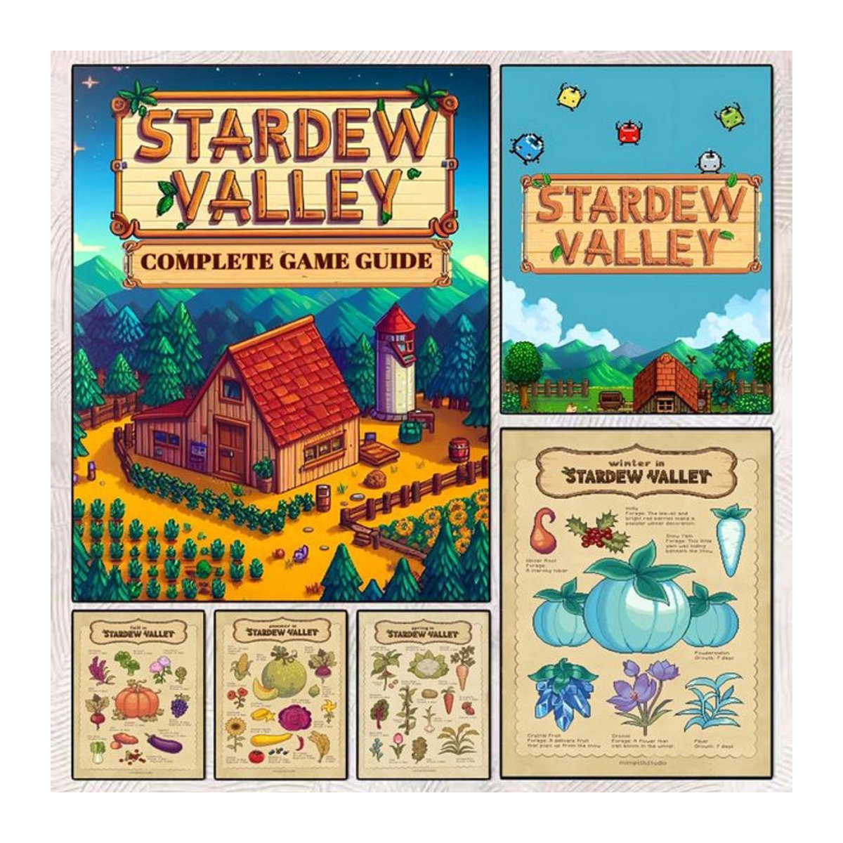 Hot Game S Stardew Valley Wandaufkleber als selbstklebendes Kunstwandbild für Zuhause und Büro, mehrfarbig und schwarz, rechteckig - Bild 1