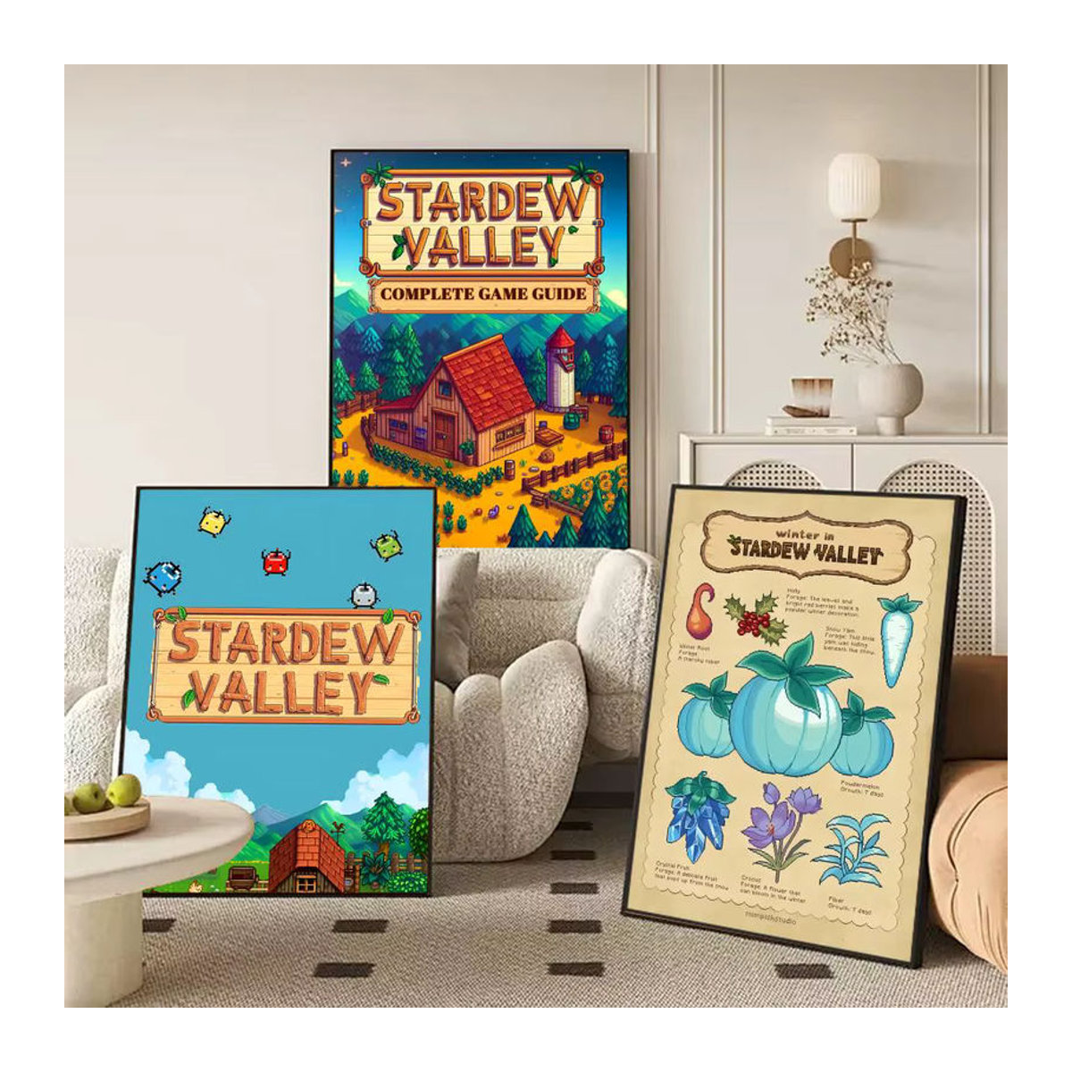 Hot Game S Stardew Valley Wandaufkleber als selbstklebendes Kunstwandbild für Zuhause und Büro, mehrfarbig und schwarz, rechteckig - Bild 2