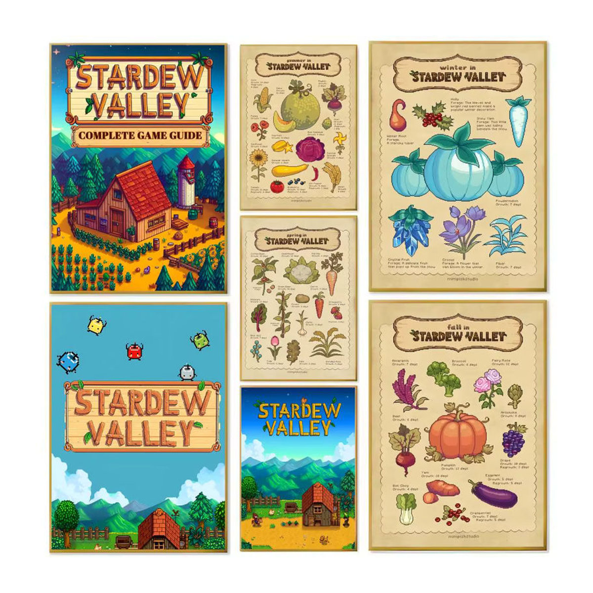 Hot Game S Stardew Valley Wandaufkleber als selbstklebendes Kunstwandbild für Zuhause und Büro, mehrfarbig und schwarz, rechteckig - Bild 3