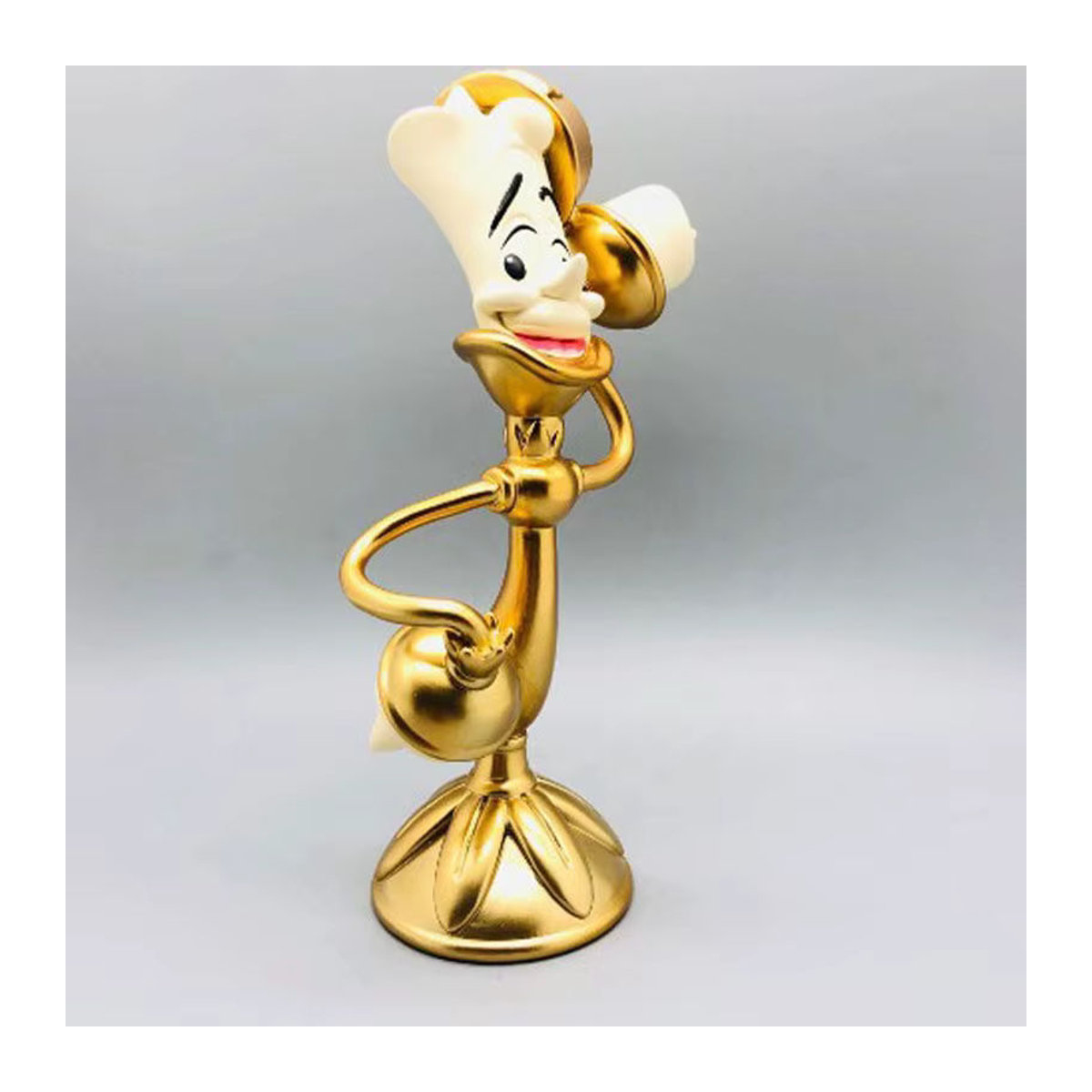 Hot Toys Anime Figur Lumiere und Cogsworth aus Die Schöne und das Biest als Nachtlicht und Kerzenhalter in Gold, Desktop Dekoration aus Kunstharz - Bild 3
